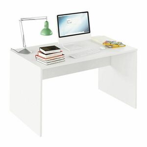 Magasfényű íróasztal, 140x80 cm, fehér - BASIC - Butopêa kép