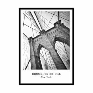 Keretezett falikép, Brooklyn Bridge, 50x70 cm, fekete-fehér - NYC - Butopêa kép