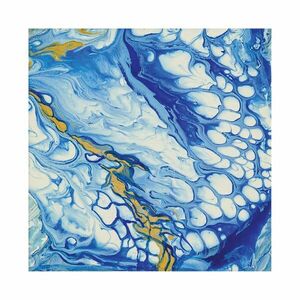 Poszter, fluid art, keret nélkül, 30x30 cm, kék-fehér - AQUIFERE - Butopêa kép