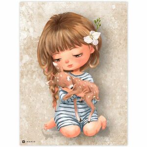 Dekorációs tábla - Bézsszínű kislány kép
