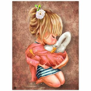 Faliképek - Kislány libával kép