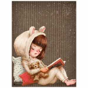 Falikép- Olvasó kislány kép