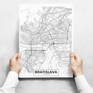 Fali dekoráció - Map Of Bratislava II kép
