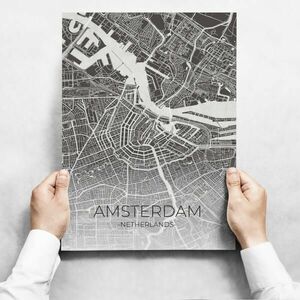 Fali dekoráció - Map Of Amsterdam II kép