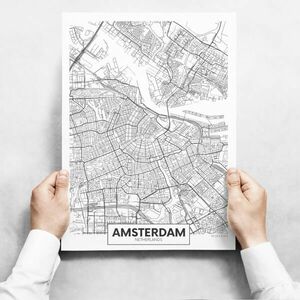 Fali dekoráció - Map Of Amsterdam kép