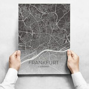 Fali dekoráció - Map Of Frankfurt II kép