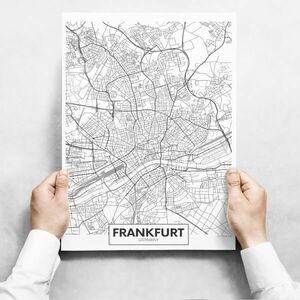 Fali dekoráció - Map of Frankfurt kép