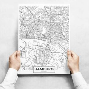 Fali dekoráció - Map of Hamburg II kép