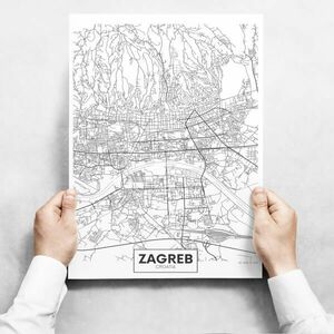 Fali dekoráció - Map of Zagreb II kép