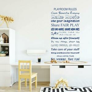 Idézetes falmatrica - Playroom Rules kép