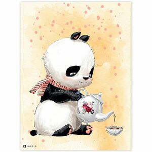 Képek babaszobába - Teázó panda kép