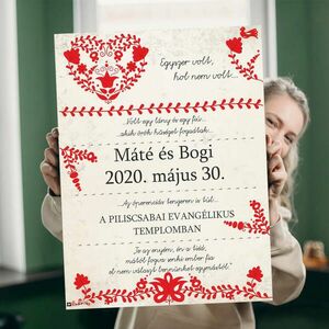 Szerelmes ajándékok - Magyar motívummal ellátott dekorációs tábla kép