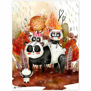 Gyerekszoba képek - Panda család az erdőben kép