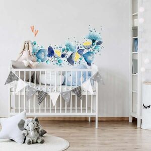 Falmatricák - Akvarell virágok ágy fölé kép