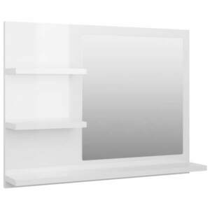 vidaXL magasfényű fehér forgácslap fürdőszobai tükör 60 x 10, 5 x 45 cm kép