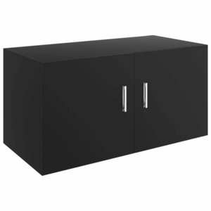 vidaXL fekete falra szerelhető forgácslap szekrény 80 x 39 x 40 cm kép