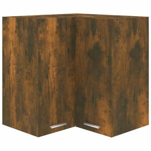 vidaXL füstös tölgyszínű szerelt fa függő sarokszekrény 57x57x60 cm kép