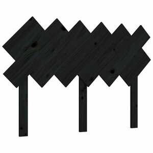 vidaXL fekete tömör fenyőfa ágyfejtámla 122, 5x3x80, 5 cm kép