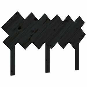 vidaXL fekete tömör fenyőfa ágyfejtámla 132x3x81 cm kép