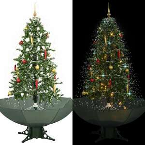 vidaXL zöld havazó karácsonyfa ernyő alakú talppal 170 cm kép