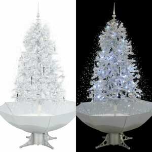 vidaXL fehér havazó karácsonyfa ernyő alakú talppal 170 cm kép