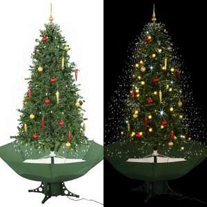 vidaXL zöld havazó karácsonyfa ernyő alakú talppal 190 cm kép
