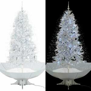vidaXL fehér havazó karácsonyfa ernyő alakú talppal 190 cm kép