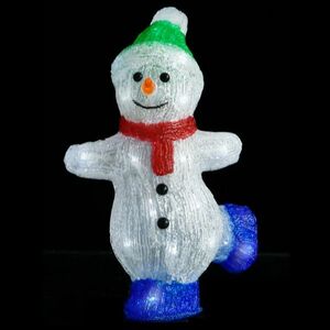 vidaXL LED-es akril karácsonyi hóemberfigura bel- és és kültérre 30 cm kép
