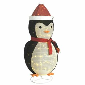 vidaXL dekoratív luxus szövet karácsonyi LED-es hópingvinfigura 180 cm kép