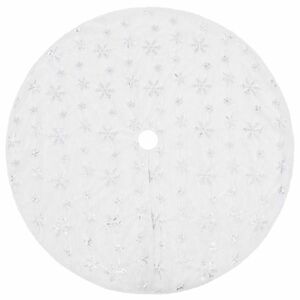 vidaXL fehér műszőrme luxus karácsonyfatalp-takaró 122 cm kép