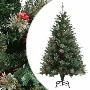 vidaXL zöld karácsonyfa fenyőtobozokkal 120 cm kép