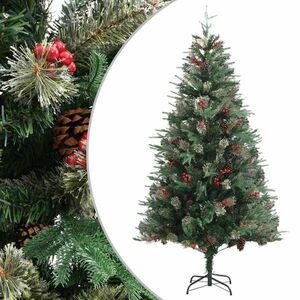 vidaXL zöld karácsonyfa fenyőtobozokkal 195 cm kép