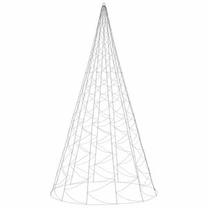 vidaXL karácsonyfa zászlórúdon 1400 meleg fehér LED-del 500 cm kép