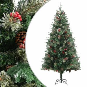 vidaXL zöld karácsonyfa fenyőtobozokkal 225 cm kép