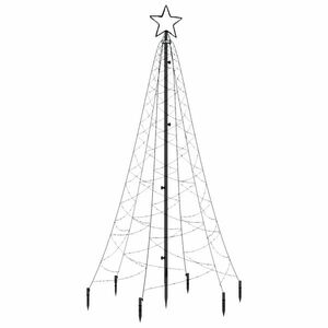 vidaXL meleg fehér fényű karácsonyfa tüskével 200 LED-del 180 cm kép
