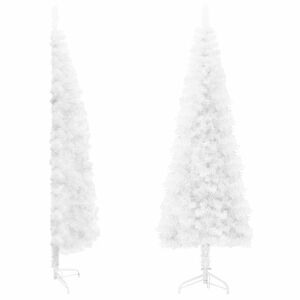 vidaXL fehér vékony fél műkarácsonyfa állvánnyal 150 cm kép