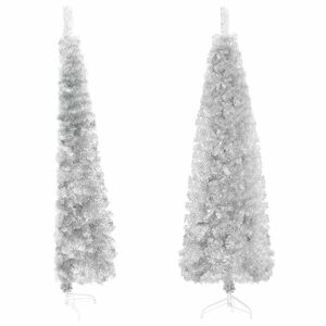 vidaXL ezüst vékony fél műkarácsonyfa állvánnyal 150 cm kép