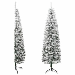 vidaXL hópelyhes vékony fél műkarácsonyfa állvánnyal 120 cm kép