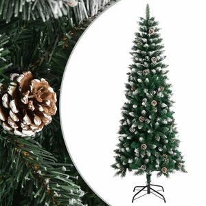 vidaXL zöld PVC műkarácsonyfa állvánnyal 210 cm kép