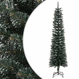 vidaXL zöld vékony PVC műkarácsonyfa állvánnyal 210 cm kép