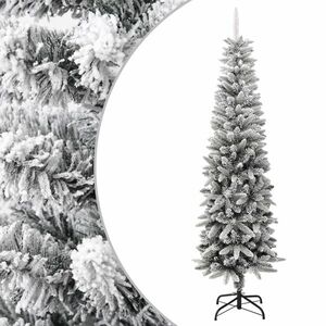 vidaXL PVC és polietilén műkarácsonyfa pelyhes hóval 210 cm kép