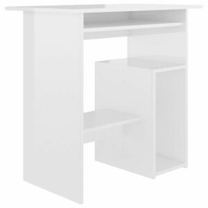 vidaXL magasfényű fehér forgácslap íróasztal 80 x 45 x 74 cm kép