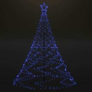 vidaXL kék 1400 LED-es karácsonyfa fémoszloppal 5 m kép