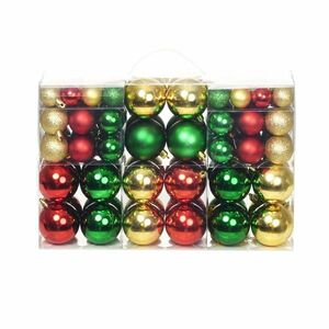 vidaXL 100 darab piros/arany/zöld karácsonyi gömb kép