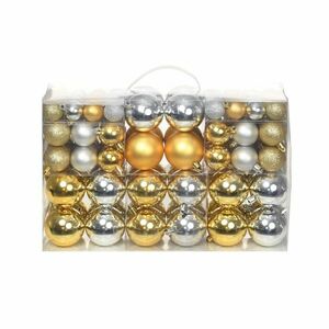 vidaXL 100 darab ezüstszínű/aranyszínű karácsonyi gömb kép