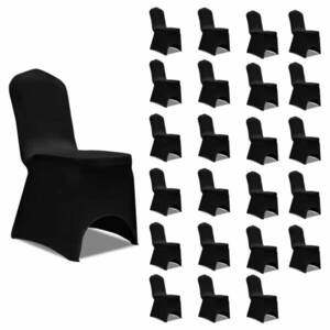 vidaXL 24 db fekete sztreccs székszoknya kép