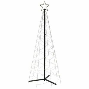 vidaXL kúp alakú karácsonyfa 200 meleg fehér LED-del 70 x 180 cm kép