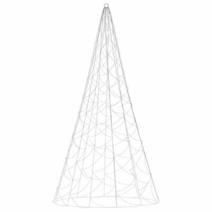 vidaXL karácsonyfa zászlórúdon 500 meleg fehér LED-del 300 cm kép