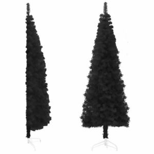 vidaXL fekete vékony fél műkarácsonyfa állvánnyal 120 cm kép