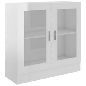 vidaXL magasfényű fehér forgácslap vitrinszekrény 82, 5 x 30, 5 x 80 cm kép